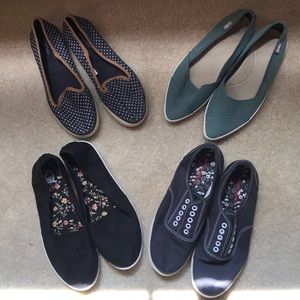 Various canvas shoes